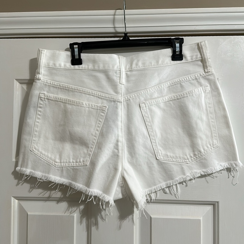 J.Crew Relaxed Denim Short with Raw Hems in White - Picture 7 of 9